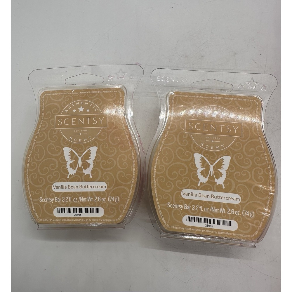 Lot 2‎ Scentsy Vanilla Bean Buttercream Wax Bars Retired Scent Authentic New